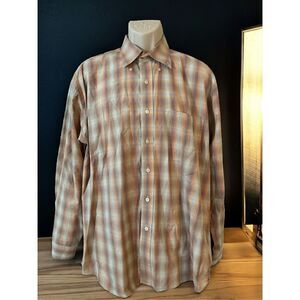 Alan FLUSSER SHIRT MENS XL PURPLE Label PLAID LONG SLEEVE BUTTON UP